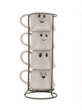 Halloween Ghost Mug Stack